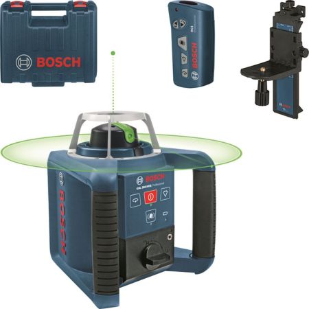 Bosch Rotatie laser GRL 300 HV + afstandsbediening (RC 1) + houder (WM 4) + laser ontvanger (LR 1) set in koffer - 0601061501