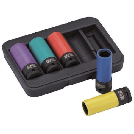 BAHCO Slagmoerdoppen BWSS12P5 set lang 5-delig 17/19/21/22/24 mm 