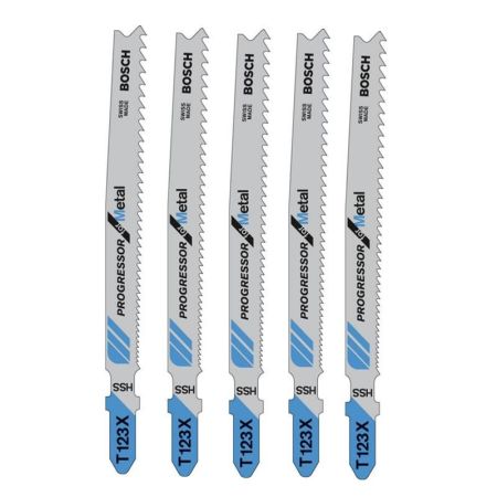 Bosch Decoupeerzaagblad T123X HSS Progressor - Metaal (5st) - 2608638473 