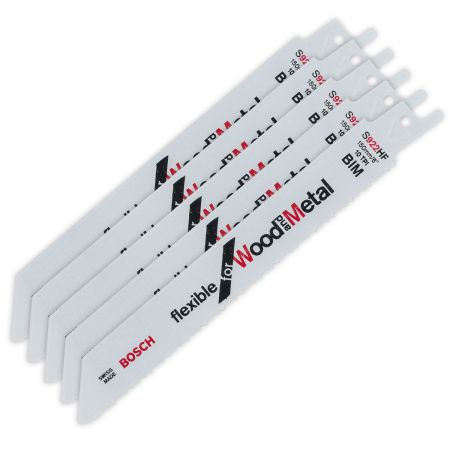 Bosch Reciprozaagblad S922HF - 150 x 10TPI - Hout/Metaal (5st) - 2608656016 