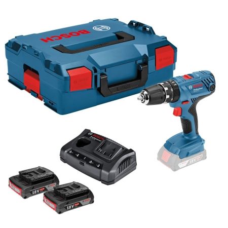 Bosch klopboor-/schroefmachine GSB 18V-55 18V Li-Ion set (2x 2.0Ah accu) in L-Boxx - 06019H5304