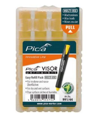 Pica 991/44 Navulling VISOR - Permanent - Geel (4st)