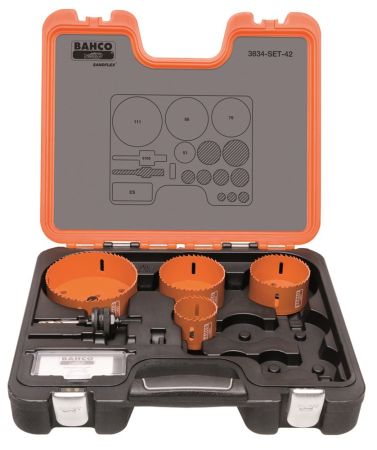 BAHCO Gatzagenset 3834-SET-42, 6 delig 51/76/86/111 mm