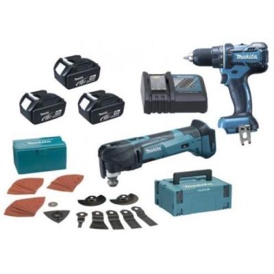 Makita DLX2129MJ1 18V Li-Ion accu boor-/schroefmachine (DDF480) & multitool + 41 delige accessoireset (DTM51) combiset (3x 4.0Ah accu) in Mbox - koolborstelloos