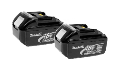 Makita BL1830-2 18V 2x 3.0ah duopack li-Ion accu 195095-7 (2x BL1830B) met indicator lampje schuifaccu